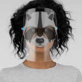 Cute Adorable Black Gray Raccoon Animal Safety Face Shield (Insitu)