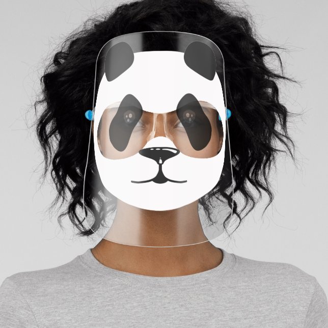Cute Adorable Black White Panda Bear Animal Safety Face Shield (Insitu)