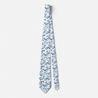 Cute Adorable Blue Whale in Ocean Marine Animal Neck Tie