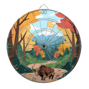 Cute & adorable brown yak dart board
