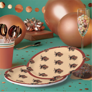 Cute & adorable brown Yak Paper Plates