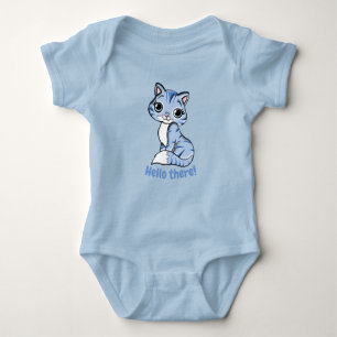 Cute Adorable Cat and Chick Graphic Baby Bodysuit