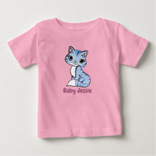 Cute Adorable Cat and Seal Cub Graphic Baby T-Shirt