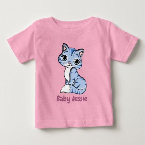 Cute Adorable Cat and Seal Cub Graphic Baby T_Shirt