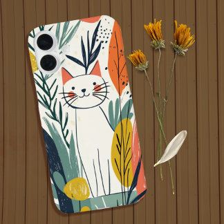 Cute Adorable Cat Illustration iPhone 16 Plus Case