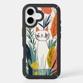 Cute Adorable Cat Illustration iPhone 16 Case