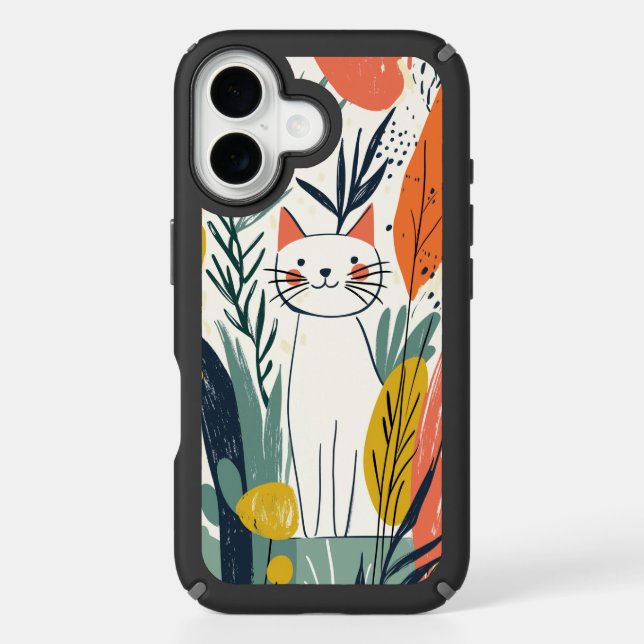 Cute Adorable Cat Illustration Speck iPhone Case (Front)