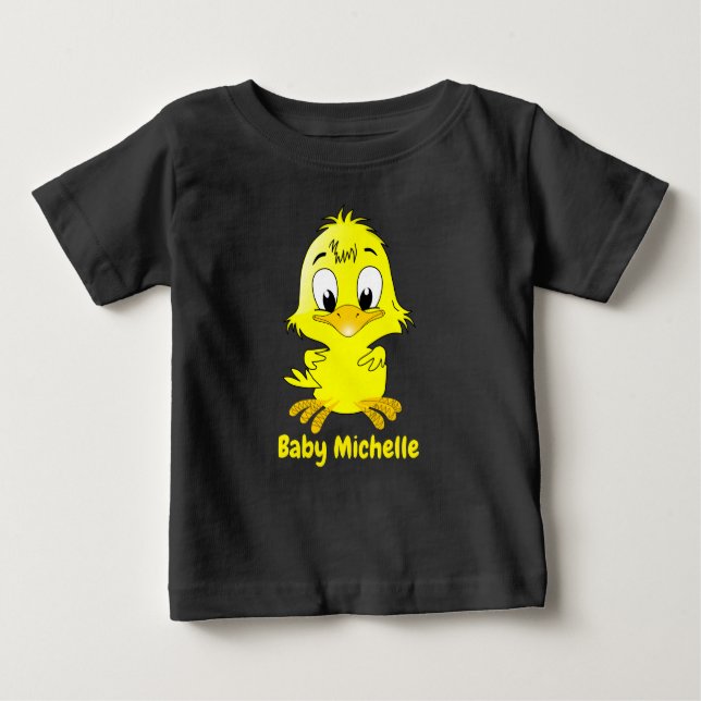 Cute Adorable Chick and Panda Graphic Baby T-Shirt (Front)