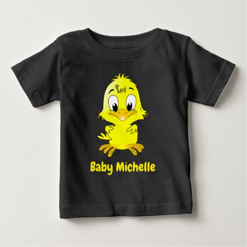 Cute Adorable Chick and Panda Graphic Baby T_Shirt