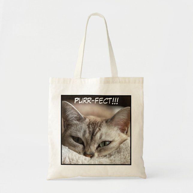Cute Adorable Close-up Cat Picture Tote Bag (Front)