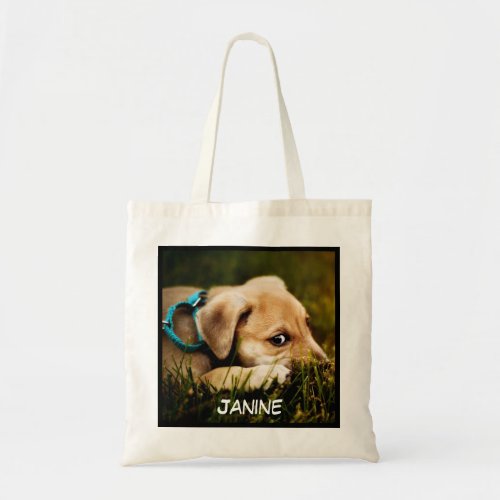 Cute Adorable Close_up Dog Picture Tote Bag
