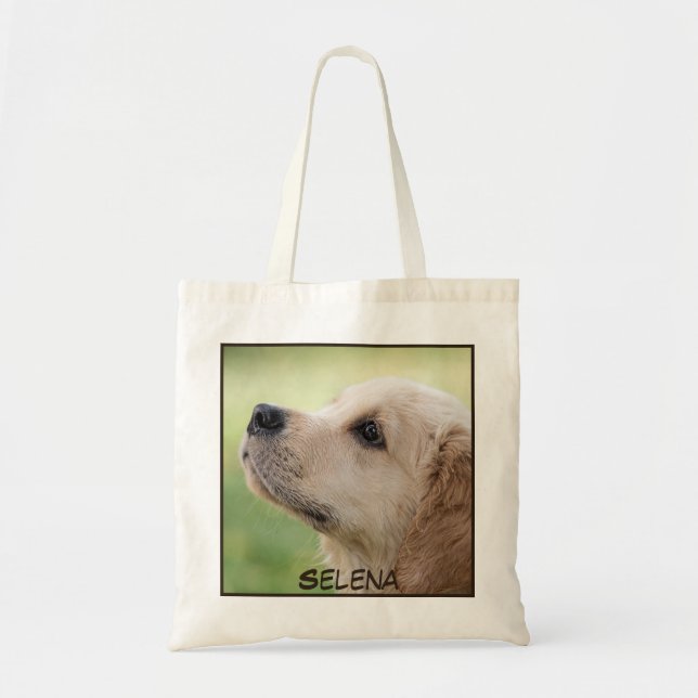 Cute Adorable Close-up Dog Print Tote Bag (Front)