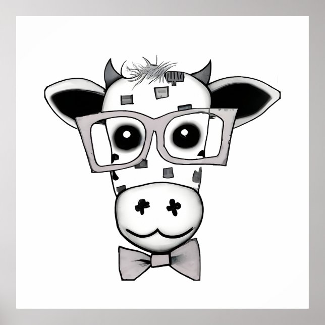 Cute Adorable Cow Poster (Front)