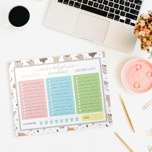 Cute Adorable Daily Planner Notepad