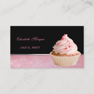 Cute Adorable  Elegant , Cupcake Bakery Business Card