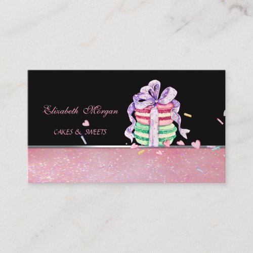 Cute Adorable  Elegant MacaronsBakery Business Card
