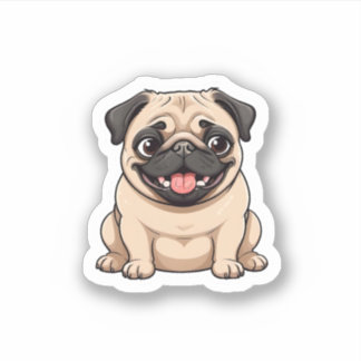 cute adorable fat dog sticker