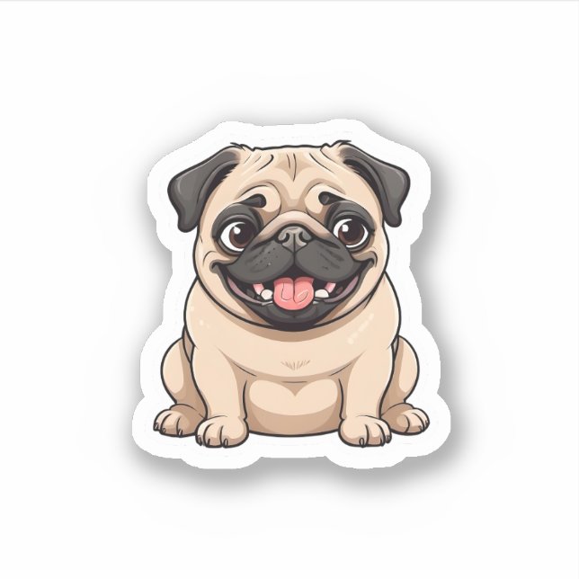cute adorable fat dog sticker (Front)
