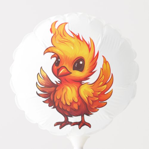 Cute Adorable Fiery Cartoon Baby Phoenix  Balloon