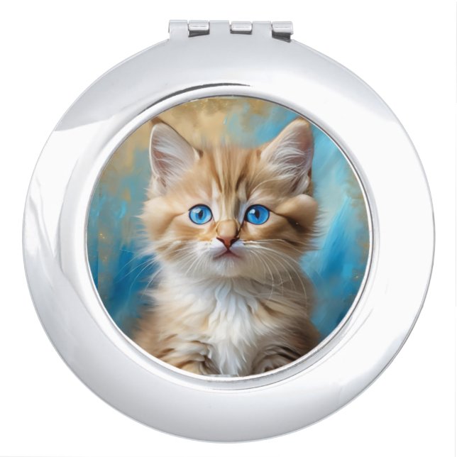 Cute Adorable Fluffy Cat-43096 Compact Mirror (Front)