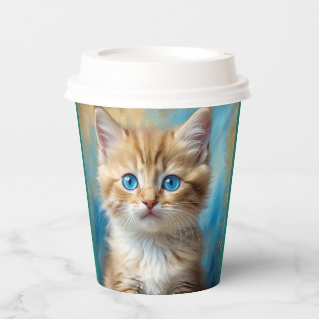 Cute Adorable Fluffy Cat-43096 Paper Cups (Front)