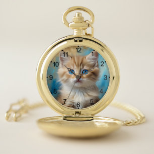 Cute Adorable Fluffy Cat-43096 Pocket Watch