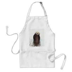 Cute Adorable Fluffy Otter Animal Adult Apron