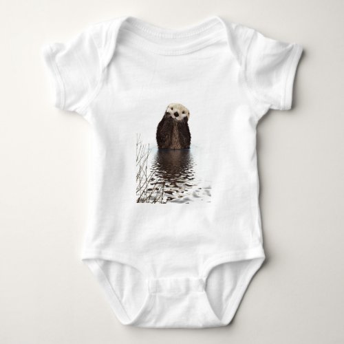 Cute Adorable Fluffy Otter Animal Baby Bodysuit