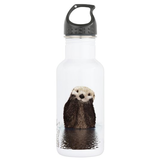 Cute adorable fluffy otter animal stainless steel water bottle