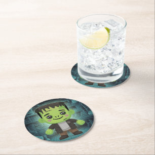 Cute Adorable Frankenstein Paper Coaster