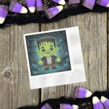 Cute Adorable Frankenstein Paper Napkin