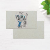 Cute adorable funny trendy kitten animal sketch (Desk)