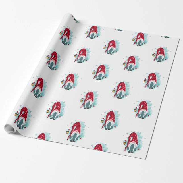 Cute Adorable Gnomes  Wrapping Paper (Unrolled)