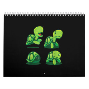 Cute Adorable Green Turtle Funny Turtle Tortoise Calendar