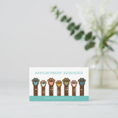 Cute Adorable Heart Shape Animal Pet Paws Appointment Card (Standing Front)
