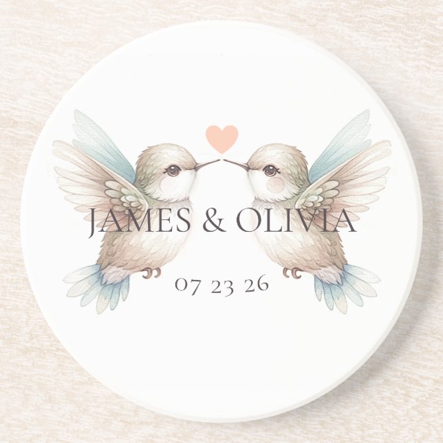 Cute Adorable Hummingbird Coaster (Front)