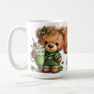 CUTE ADORABLE IRISH DRESSED TEDDY BEARS COFFEE MUG