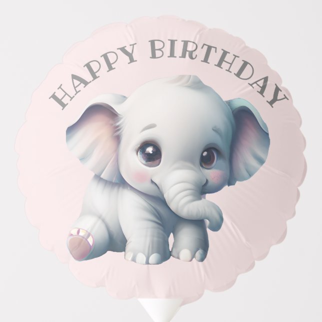 Cute Adorable Kawaii Baby Elephant Balloon (Front)