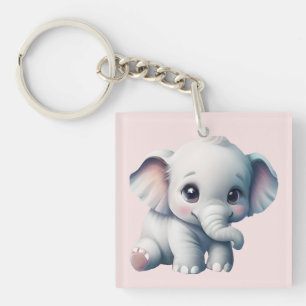 Cute Adorable Kawaii Baby Elephant Keychain
