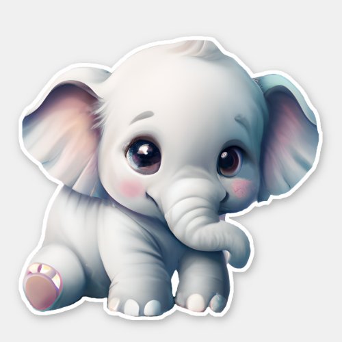Cute Adorable Kawaii Baby Elephant  Sticker