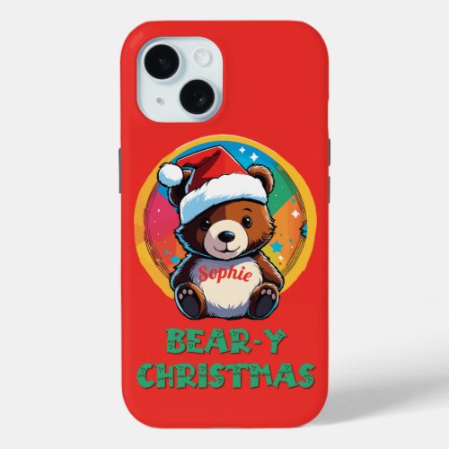 Cute Adorable Kawaii Chibi Bear_y Christmas Bear iPhone 15 Case