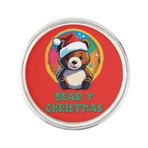 Cute Adorable Kawaii Chibi Bear-y Christmas Bear Lapel Pin