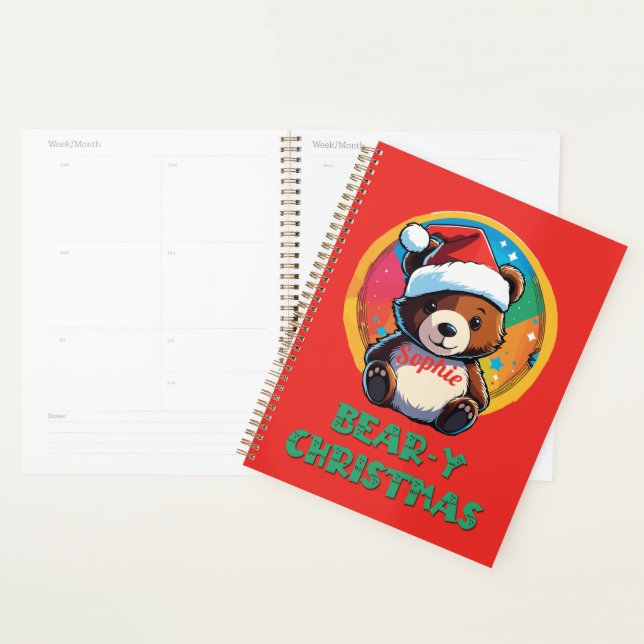 Cute Adorable Kawaii Chibi Bear-y Christmas Bear Planner (Display)