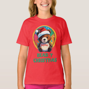 Cute Adorable Kawaii Chibi Bear-y Christmas Bear T-Shirt