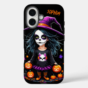 Cute Adorable Kawaii Halloween Witch iPhone 16 Case