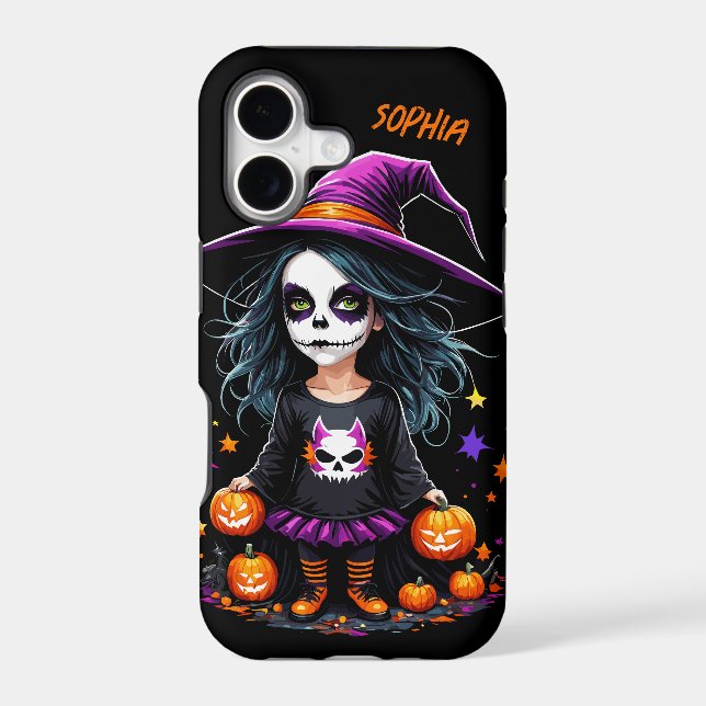 Cute Adorable Kawaii Halloween Witch Case-Mate iPhone Case (Back)