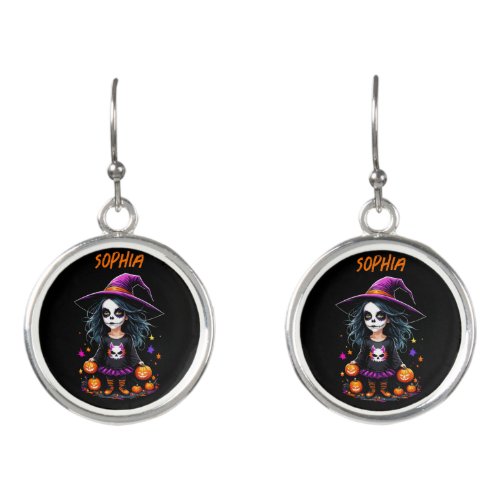 Cute Adorable Kawaii Halloween Witch Earrings