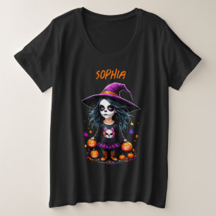 Cute Adorable Kawaii Halloween Witch Plus Size T-Shirt
