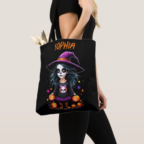 Cute Adorable Kawaii Halloween Witch Tote Bag