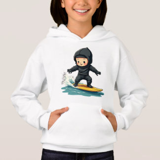 cute adorable kid wearing a full ninja suit hoodie
